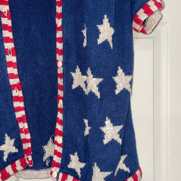 Women’s Vintage The Quacker Factory Patriotic Cardigan Sweater - Picture 6 of 11